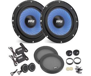 Pyle Two-Way Component Speaker System - One Pair 6.5" Two-Way Component Kit, Non-Fatiguing Butyl Rubber Surround, 360 Watts w/ 4 Ohm Impedance and 1" High-Temperature ASV Voice Coil - PL650CBL