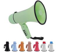 Pyle Unisex Pmpra213bk Lightweight And Portable Bullhorn Megaphone, Aux (3.5mm) Input For MP3/Music, Automatic Siren, 20-Watt, MIC/TALK (Green), Green
