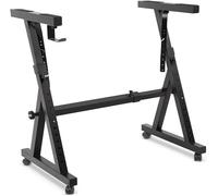 Pyle Universal Electronic Black Heavy-Duty Z Style Keyboard Organ Holder Rack Portable Piano Stand W/Adjustable Height and Width, Locking Wheels