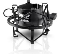 Pyle Updated Pro Shock, Clip Holder, Anti-Vibration Mount, Standard Size, Quick Angle Adjustment, Padded Mic Clamp, Easily Locks into Position, Die-Cast Steel Adapter (PSM05)
