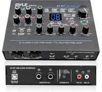 Pyle USB Audio Interface - 24-Bit MIC/Line/Guitar, PC/Mac Compatible, 48V Phantom Power, 24 Preset Effects, RCA, AUX, XLR Inputs, Low Noise Design, Home Studio & Streaming