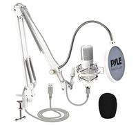 Pyle USB Condenser Microphone Streaming Kit - Professional Computer/Mac Mic Audio Cardioid Boom with Adjustable Arm Stand & Pop Filter for Podcast, Gaming, Studio, YouTube