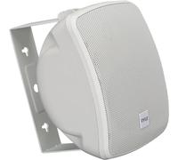 Pyle Wall-Mount Outdoor Patio Speaker - 3.5” 2-Way Weatherproof Wall or Ceiling Mounted Commercial Speakers w/Built-in 70V Transformer, Waterproof Cabinet, Aluminum Grill, for Pool, PA, Indoor(White)