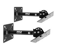 Pyle Speaker Wall Ceiling Mount Stand - Black Speaker Mounting Bracket w/Adjustable Swivel Tilt, Retractable Telescopic Arm - Home Surround Sound System Bookshelf Satellite Speakers PSTNDC31 (Pair)