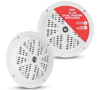 Pyle Waterproof Marine Speakers, 2-Way Boat Audio, 1 Pair, White, 5.25"