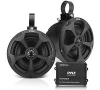 Pyle Waterproof Off-Road Speakers with Amplifier - 5.25 Inch 1000W 2-Channel Outdoor Marine Waketower, Full Range for ATV UTV Quad Jeep Boat PLUTV52CH