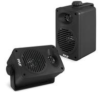 PYLE Waterproof Outdoor Speakers, 9 cm Marine Grade Pair with Universal Mount, Heavy Duty ABS Build for Boat, Patio, Pool, Indoor Use, Works with FM Radio, Bluetooth Radios,