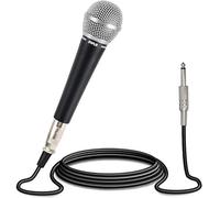 Pyle Wired Dynamic Microphone for Singing & Karaoke, Handheld Cardioid Vocal Mic with XLR to 6.35mm Cable, Unidirectional Microphone for PA Speaker, Mixer, Amplifier & DJ