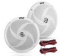 PyleUsa 8” Marine Vehicle Speakers Dual 2-Way 320W 4 Ohm Low Profile Waterproof Car Component Speaker System, 8 Oz Magnet, Voice Coil, for Custom Audio Boat, Truck, Watercraft, Mobile,Off-Road (White)