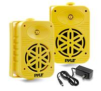 PyleUsa Bluetooth Indoor Outdoor Speakers Pair-500Watt Dual Waterproof 5.25” 2-Way Full Range Speaker System w/ 1/2”High Compliance Polymer Tweeter-Home, Boat, Marine, Deck,Patio,Poolside - PDWRBT56YL