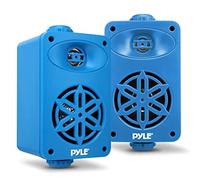 PyleUsa Indoor Outdoor Speakers Pair - 200 Watt Dual Waterproof 3.5” 2-Way Full Range System w/ 1/2” High Compliance Polymer Tweeter - in-Home, Boat, Marine, Deck, Patio, Poolside (Blue) - PDWR35BL