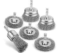 Pylevemv 6Pcs Professional Carbon Steel Wire Wheel Brush for Drill - Cleaning Rust Attachments With 1/4 Inch Hex Shank, Cup Brush