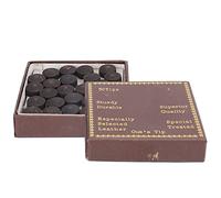 Pyltha 12mm Red Leather Snooker Cue Tips, 50pcs Box, Durable High Density Pool Tips - Easy Control, Quick Replacement, Perfect for Eight Nine Ball