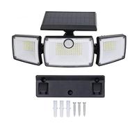 Pyltha 3 Head Solar Wall Light - Rotatable Heads, Human Motion Sensor, 3 Lighting Modes, Bright 7700K LED for Outdoor Security, Garden, Fence, Garage