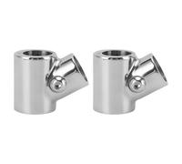 Pyltha 316 Stainless Steel Boat Handrail Fitting, 2Pcs, 60° 3 Way Tee Connector, Polished Silver - Durable Marine Grade, Easy Installation, Perfect for Ships and Yachts