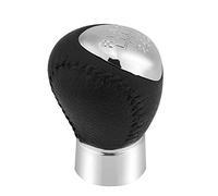 Pyltha 6 Speed Gear Shift Knob Head, ABS Plastic & PU Leather, Black & Silver for 3 5 6 - Durable Build, Ergonomic Comfort, Stylish Car Upgrade