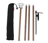 Pyltha Camping Lamp Pole, Folding Lightweight Aluminium Alloy Lantern Stand with Storage Bag, Green - Durable and Stable, Adjustable Height for Outdoor Camping and Fishing (Coffee)