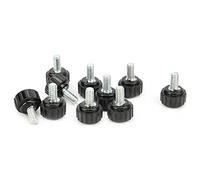 Pyltha Clamping Knob Hand Grip, Phenolic Plastic, M5x16x10, 10Pcs Black - Non - Slip Locking Handle, Compact Durable Design for Machinery Use