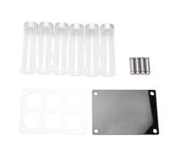 Pyltha Coffee Bean Storage Tubes, High Borosilicate Glass, 6PCS with Acrylic Display Stand, 2oz - Airtight Freshness, Elegant Design, Ideal for Home & Shop (L)