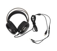 Pyltha Gaming Headset RGB Rainbow Lighting Wired Adjustable Headband Over Ear Headphone with Mic for PC Laptop (Black)