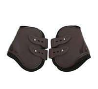 Pyltha Horse Leg Boots PU Neoprene Adjustable Hind Leg Guards 2pcs Black - Impact Cushioning, Tendon Support, Ideal for Jumping (brown hind legs XL)