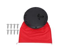 Pyltha Round Deck Plate 6 Inch, Black ABS with Red Waterproof Bag for Kayak Boat Rigging - Durable Design, Easy Installation, Ideal for Fishing (6 Inch)