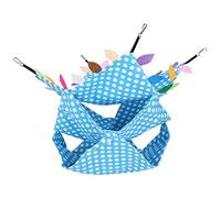 Pyltha Small Animal Hammock Canvas 3 Tier Hanging Bed Sky Blue Dot, Soft Comfortable Resting Place - Multifunctional Pet Swing, Easy to Clean, Safe for Small Pets