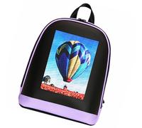 Pyltha Smart LED Backpack with App - Controlled Display, Rainproof Oxford Nylon, 30x26x12cm Travel Essentials - Spacious Organization, Comfortable Mesh, Durable for Outdoors (Purple)