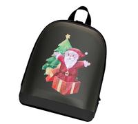 Pyltha Smart LED Backpack with App - Controlled Display, Rainproof Oxford Nylon, 30x26x12cm Travel Essentials - Spacious Organization, Comfortable Mesh, Durable for Outdoors (Black)