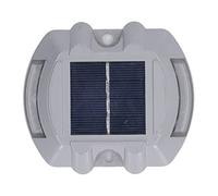 Pyltha Solar Deck Light Silver Aluminum Alloy, Waterproof IP68, Flashing Night Lamp with Reflector - Long Lasting 100 - Hour Runtime, Ideal for Outdoor Safety (Yellow Light)