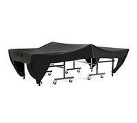 Pyltha Table Tennis Table Cover, Waterproof Dust Proof, Black 280x153x73cm - Durable 190T Silver - Coated Polyester, Secure Locking Straps, Outdoor Table Protection