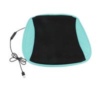 Pyltha Ventilated Seat Cushion with 5 Fans, USB Powered, Three Speed Adjustable, Breathable Mesh, 16.9x16.9 Inches - Rapid Cooling Comfort, Washable Cover, Anti Slip for Car and Home (Cyan Black)