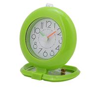 Pyltha Waterproof Dual Use Hanging Table Clock, White, Compact Size - Durable Material, World Time Display, For Bathroom and Kitchen Use (Green)