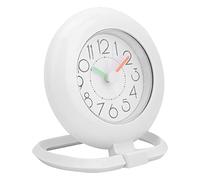Pyltha Waterproof Dual Use Hanging Table Clock, White, Compact Size - Durable Material, World Time Display, For Bathroom and Kitchen Use (White)