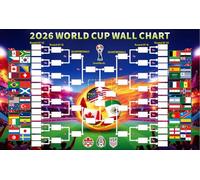 Pyltor 40x24 inches 2026 World Cup Schedule Poster，Predict Champion Poster,Tournament Wall chart for Soccer Fans Gifts Party Decorations (Color A)