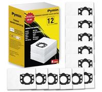 Pymin 12 Pack KFI 357 Vacuum Cleaner Bags for Kärcher WD 2 Plus, WD 3 | Fit for WD 3 Battery, KWD 1, KWD 2, KWD 3, MV 3, WD 3.200 to WD 3.800 M, SE 4001, SE 4002 Replace Part:2.863-314.0