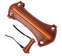 PYMUST 1pc Archery Bow Arm Guard Cowhide and Sheepskin Adjustable Forearm Protector for Outdoor Compound Recurve Bow Training Shooting (Brown)