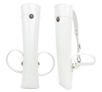 PYMUST 1pc Archery Quiver Leather Arrow Bag Shoulder-Back Adjustable Strap for Left and Right Hand Jungle Wild Hunting Shooting Target Practice (White)