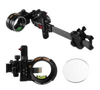 PYMUST 4/6/8X Compound Bow 5 Pin Sight CNC 0.019" Optic Sight Carbon Rod Left/Right Hand Archery Hunting Shooting Target Adjustable Aim Tool (8x)