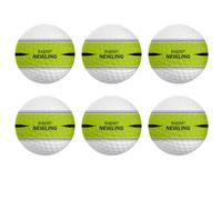 PYMUST 6PCS Golf Rubber Practice Balls - Training Balls Designed for Driving Ranges, Indoor & Outdoor Swing Practice, Enhance Your Golf Swing Accuracy (Green)
