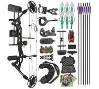 PYMUST Compound Bow Kit RTH - 30-60 LBS Adjustable Draw Weight, 16"-31" Draw Length | 320 FPS IBO Speed, Ready to Hunt & Target Shooting with Complete Accessories (black)