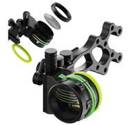 PYMUST S2 5 Pin Compound Bow Sight with Lens, Tool-Free 4-Way Micro Adjust, 0.019" Fibre Optic, Left/Right Hand Compatible, 4X/6X/8X Lens, Long & Short Sizes (Short, Sight+6xLens)