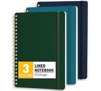 PYNEX 3 Pack Small Lined Notebook, Writing Book Journals for Women, 210 Sheets, 7mm Feint Ruled 80gsm Thick Paper, Portable Writing 5″× 8″ - Vintage 1