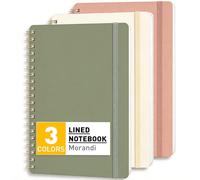 PYNEX 3 Pack Small Lined Spiral Notebook, Writing Book Journals for Women, 210 Sheets, 7mm Feint Ruled 80gsm Thick Paper, Portable Writing 5″× 8″ - Morandi Tone 1