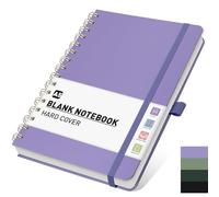 PYNEX A5 Blank Notebook, Hardcover Blank Journal for Women,140 Pages, Sketch book for Work, Study - Purple