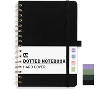 PYNEX A5 Dotted Notebook, Hardcover, Bullet Dot Grid Journal for Women,140 Pages, Writing Notebook for Work, Study - Black
