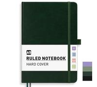 PYNEX A5 Ruled Notebook, Leather Journal for Women, Hardcover, 192 Pages, for Writing, Work, Study 14.5 x 21cm - Dark Green