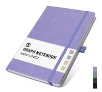 PYNEX A5 Squared Notebook, Grid Journal for Women, Hardcover, 192 Pages, for Writing, Work, Study 14.5 x 21cm - Purple