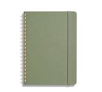 PYNEX Small Lined Spiral Notebook, Writing Book Journals for Women, 70 Sheets 140 Pages, 7mm Feint Ruled 80gsm Thick Paper, Portable Writing 12.7×17.78cm - Sage Green