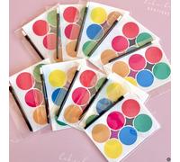 PYO Edible Paint Palette x10 for Paint Your own Cookies Biscuits with mini Paint Brushes and Ingredients allergens Labels Kids Party Fondant Icing Painting pallets Pack of 10